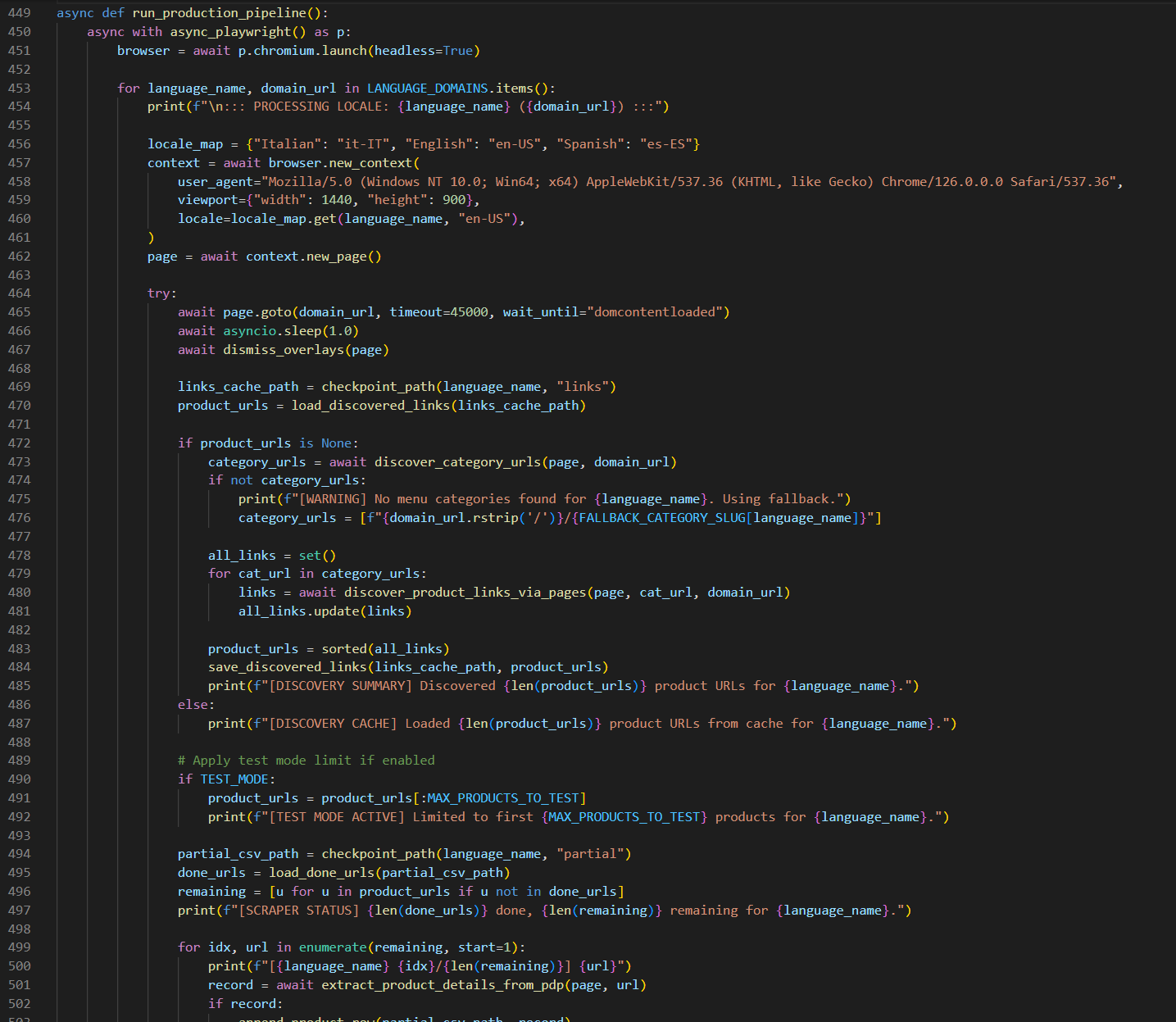Asynchronous Multi-Language E-Commerce Catalog Scraper