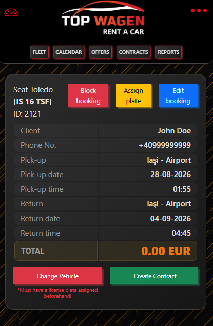 Car Rental Fleet & Reservation Management System